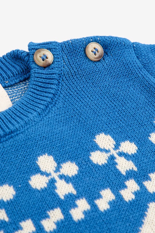 Bobo Choses pulover din bumbac pentru bebeluși Farm jaquard albastru 225AB100