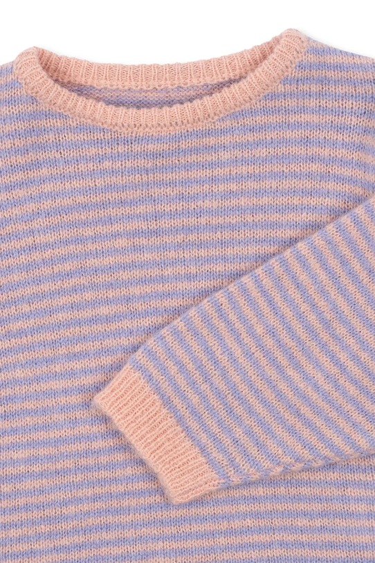 Chłopiec Konges Sløjd sweter z dodatkiem alpaki dziecięcy BERLE PUFF KNIT SWEATER KS103720.9BYA fioletowy