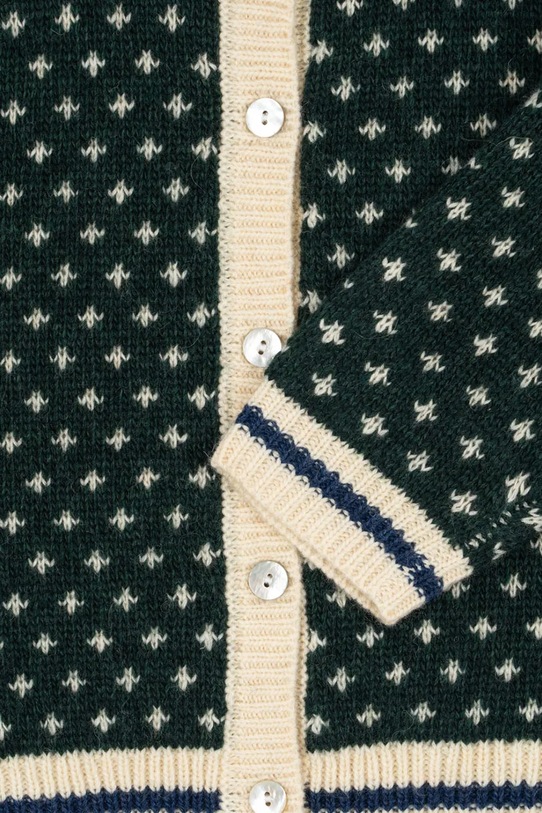 Otroška jopica Konges Sløjd BILLI KNIT CARDIGAN zelena KS103726.9BYA