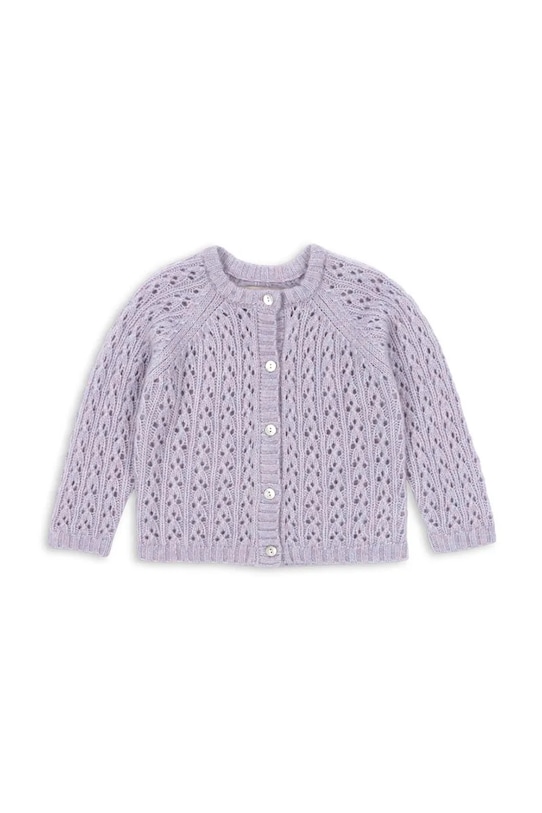 Konges Sløjd kardigan z dodatkiem wełny dziecięcy ISA CARDIGAN KS103829.9BYA fioletowy AW25