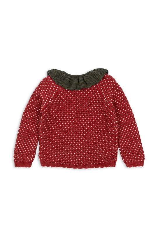 Konges Sløjd kardigan wełniany dziecięcy STRAWBERRY CARDIGAN KS104001.9BYA czerwony AW25