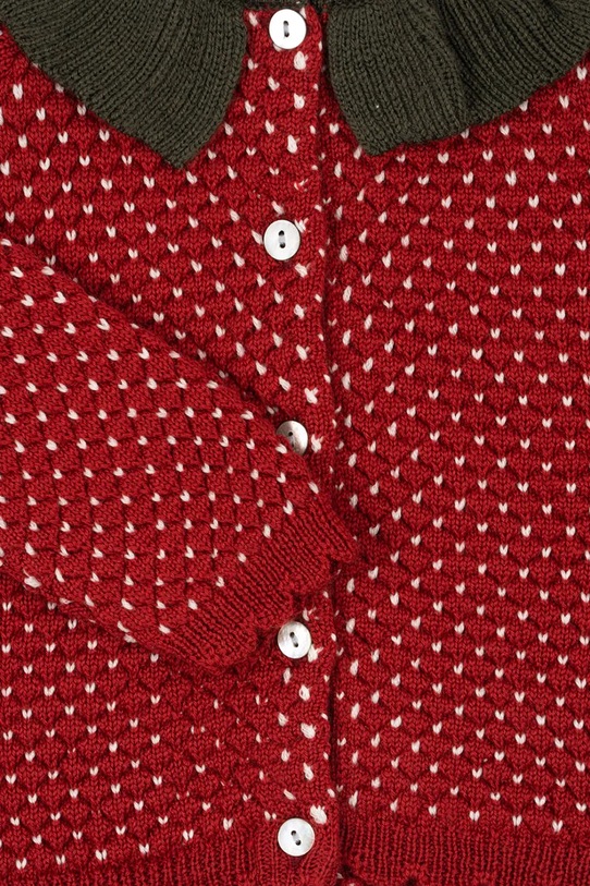 Konges Sløjd kardigan wełniany dziecięcy STRAWBERRY CARDIGAN czerwony KS104001.9BYA