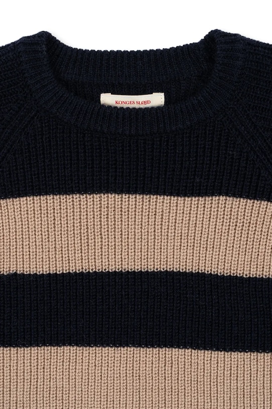 Chłopiec Konges Sløjd sweter wełniany dziecięcy VITUM KNIT SWEATER KS104041.9BYA granatowy