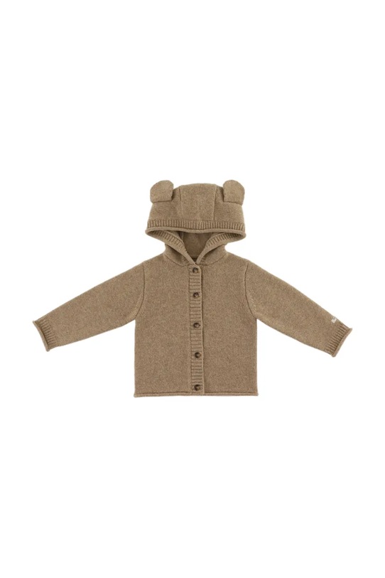 Donsje kardigan wełniany niemowlęcy Brittan Merino Wool Cardigan Bear 3039601 brązowy AW25