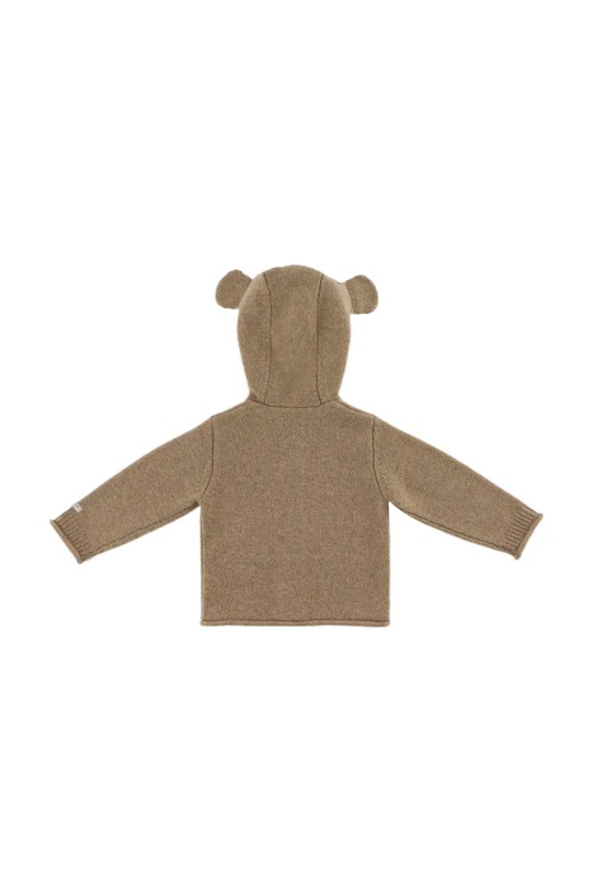 Chłopiec Donsje kardigan wełniany niemowlęcy Brittan Merino Wool Cardigan Bear 3039601 brązowy