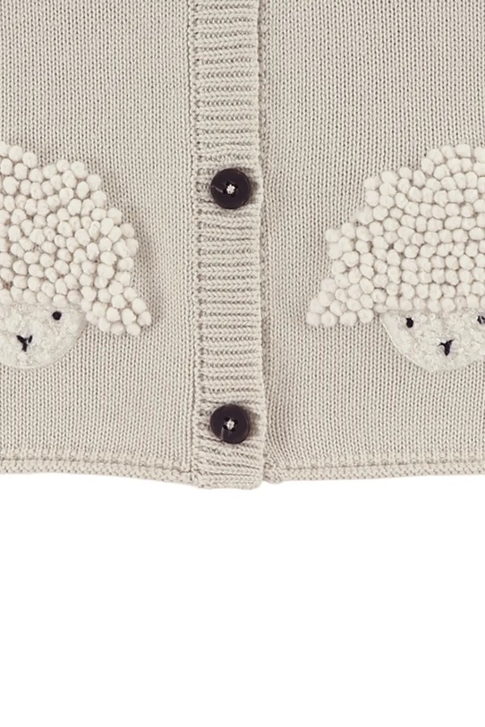 Детский хлопковый кардиган Donsje Dieck Cardigan Lammies 3039801 бежевый