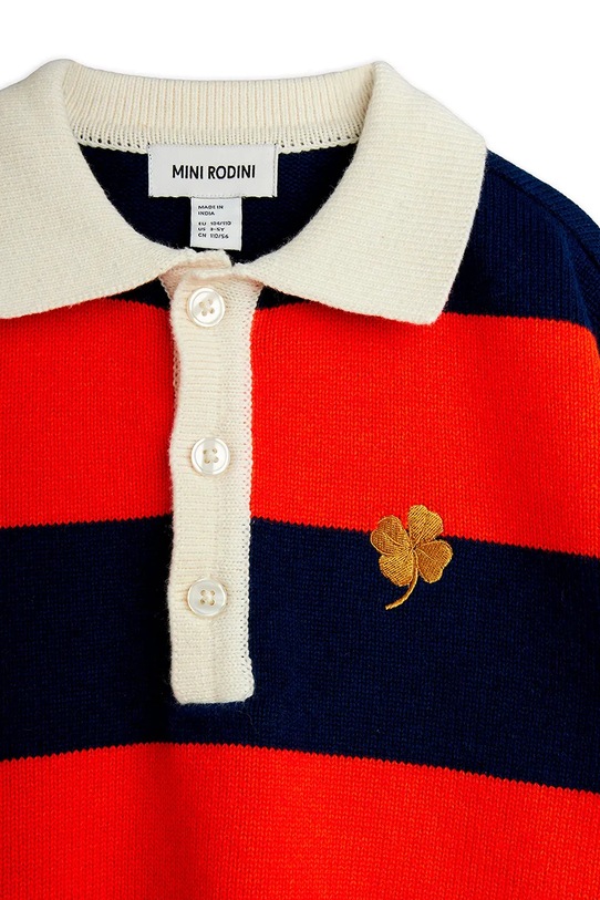 Mini Rodini sweter z wełną dziecięcy Clover czerwony 25720120