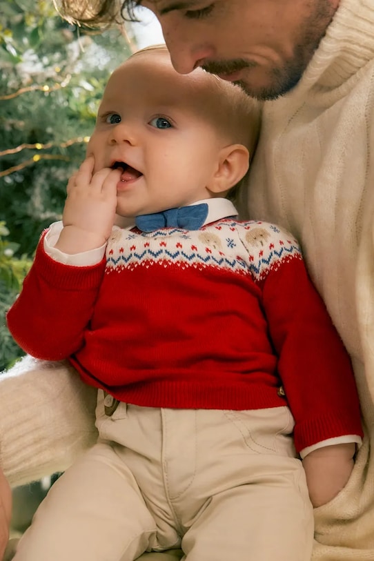 Mayoral Newborn sweter z domieszką wełny niemowlęcy z domieszką wełny bordowy 2336.1Q.Newborn.9BYA