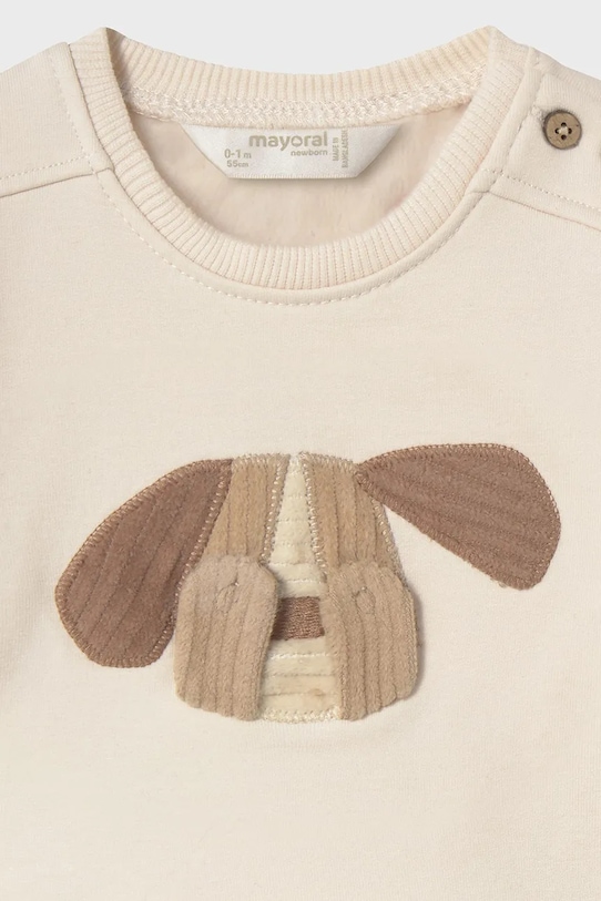 Chłopiec Mayoral Newborn bluza bawełniana niemowlęca 2406.1Q.Newborn.9BYA beżowy