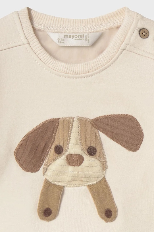 Mayoral Newborn bluza bawełniana niemowlęca beżowy 2406.1Q.Newborn.9BYA