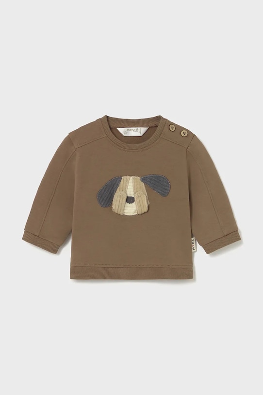 Mayoral Newborn pulover din bumbac pentru bebeluși Planet friendly maro 2406.1Q.Newborn.9BYA