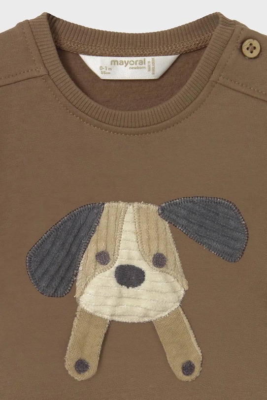 Бавовняний светр для немовлят Mayoral Newborn коричневий 2406.1Q.Newborn.9BYA