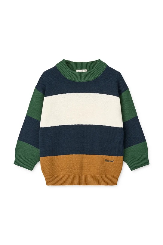 Παιδικό βαμβακερό πουλόβερ Liewood Orlane Stripe Knit Jumper LW20309.9BYA σκούρο μπλε AW25