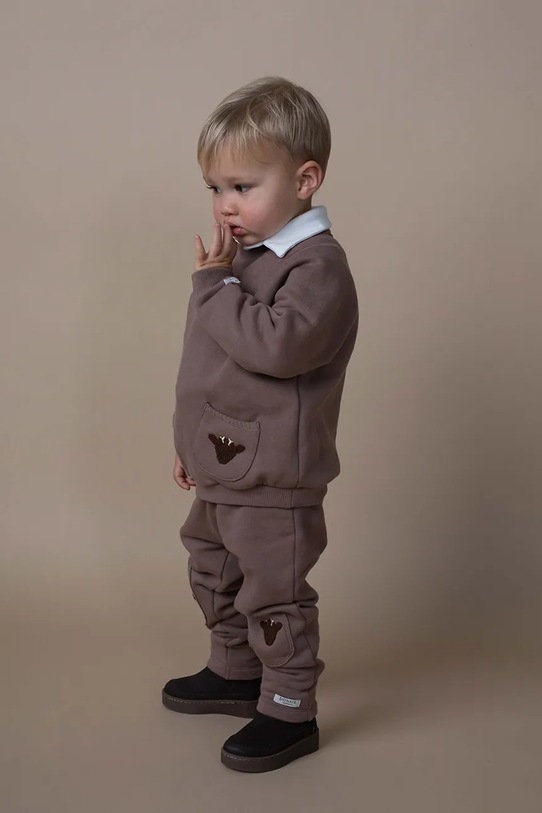 Donsje bluza bawełniana niemowlęca Foppe Sweater Stags bawełna brązowy 3042102