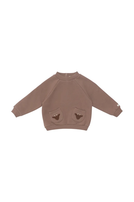 Donsje bluza bawełniana niemowlęca Foppe Sweater Stags 3042102 brązowy AW25