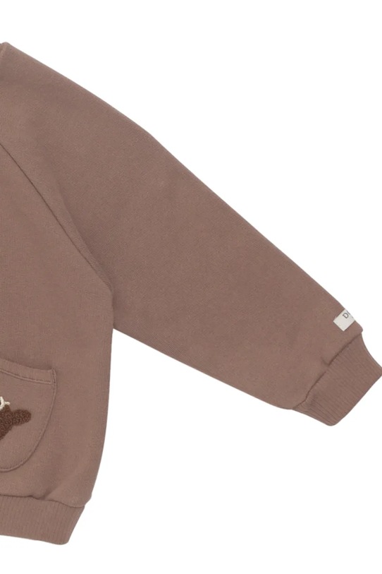 Donsje bluza bawełniana niemowlęca Foppe Sweater Stags brązowy 3042102