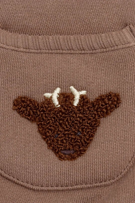 Donsje bluza bawełniana niemowlęca Foppe Sweater Stags 3042102 brązowy