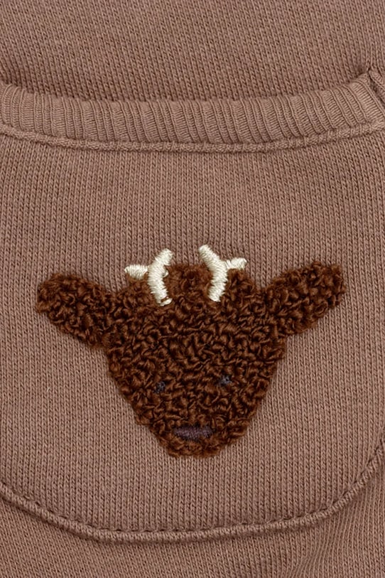 Donsje bluza bawełniana niemowlęca Foppe Sweater Stags 3042102 brązowy