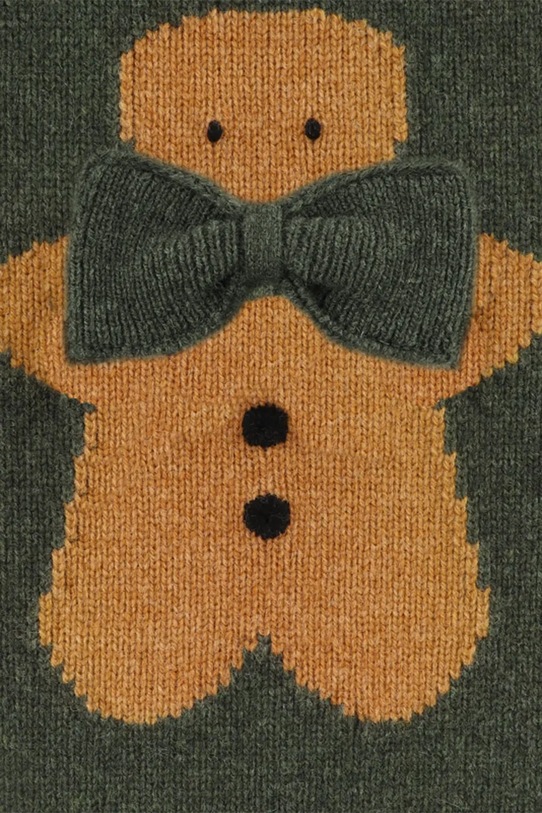 Donsje sweter wełniany niemowlęcy Denn Merino Wool Sweater Gingerbread 4083506 zielony