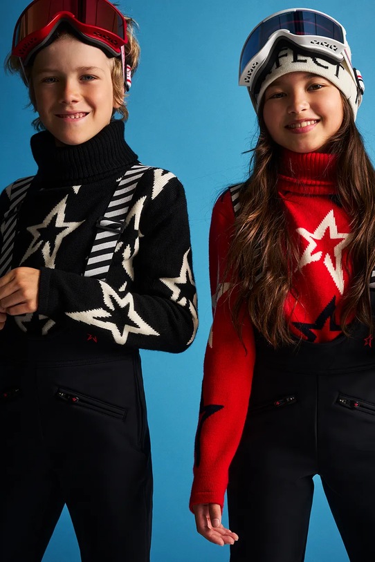 Perfect Moment sweter wełniany dziecięcy star dust sweater czarny K6000042