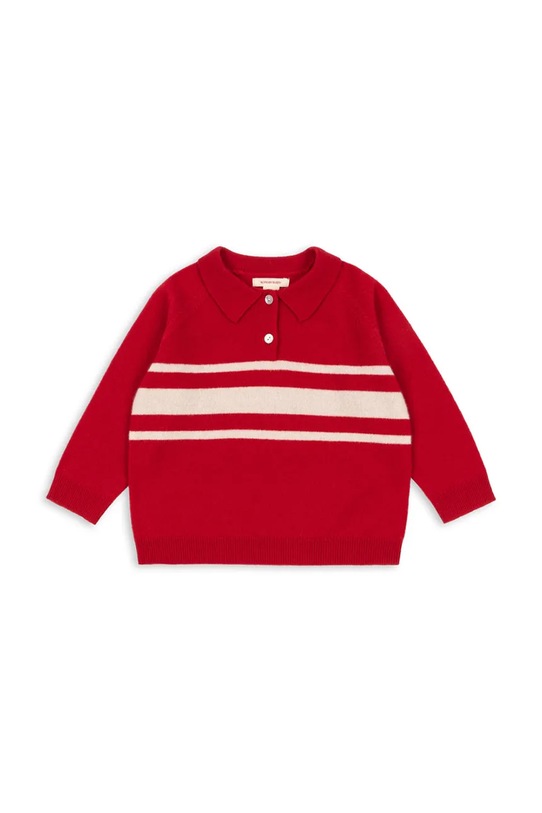 Konges Sløjd sweter wełniany dziecięcy BASI POLO KS104213.9BYA czerwony AW25
