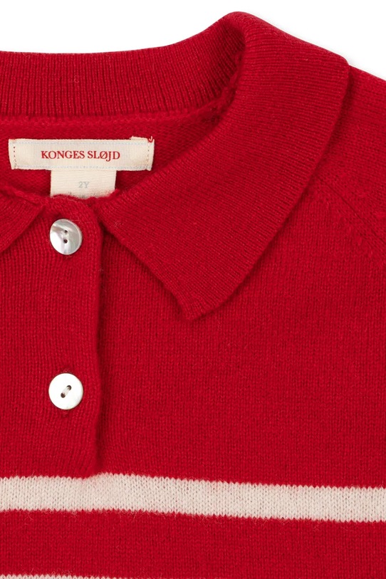 Konges Sløjd sweter wełniany dziecięcy BASI POLO czerwony KS104213.9BYA
