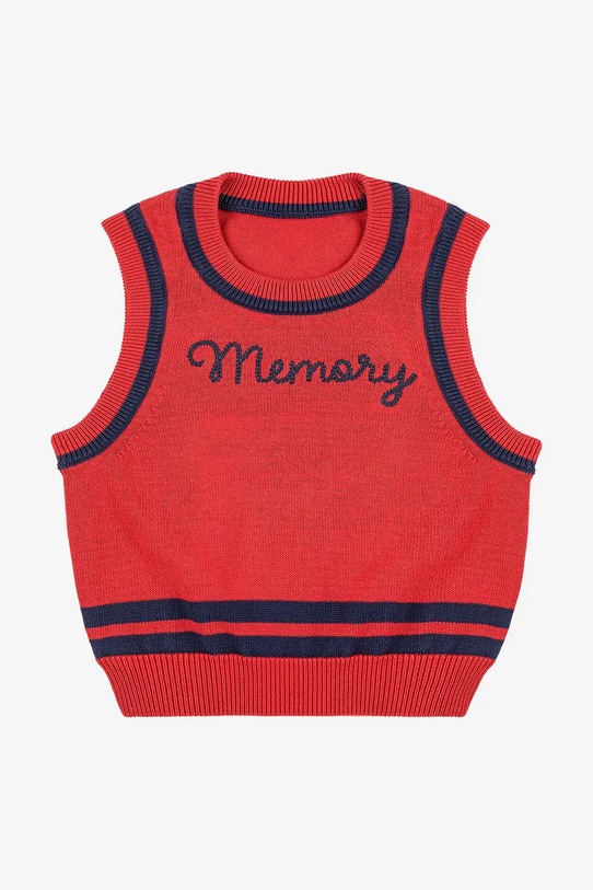 Bobo Choses vestă din bumbac pentru copii Memory 225BC011 rosu AW25