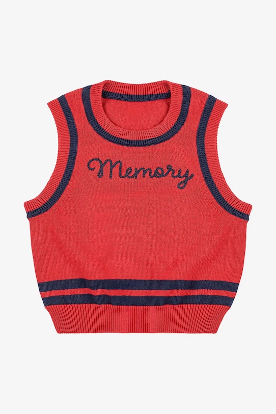Detská bavlnená vesta Bobo Choses Memory 225BC011 červená AW25