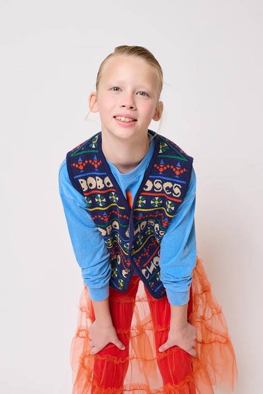 Bobo Choses kamizelka z dodatkiem wełny dziecięca Toys 225FC013 granatowy