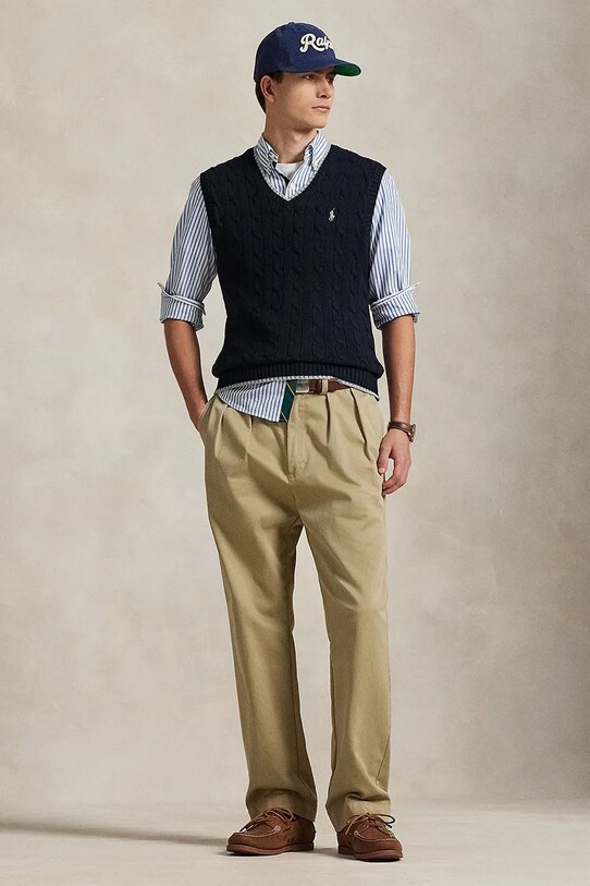 Oblečenie Bavlnená vesta Polo Ralph Lauren 710970288 tmavomodrá