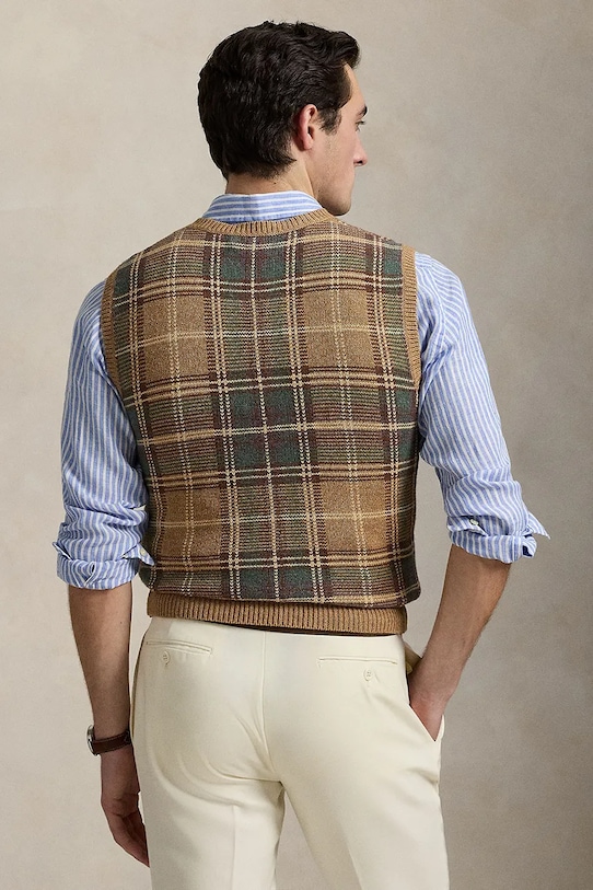 Μάλλινο γιλέκο Polo Ralph Lauren 710970654 μπεζ AW25