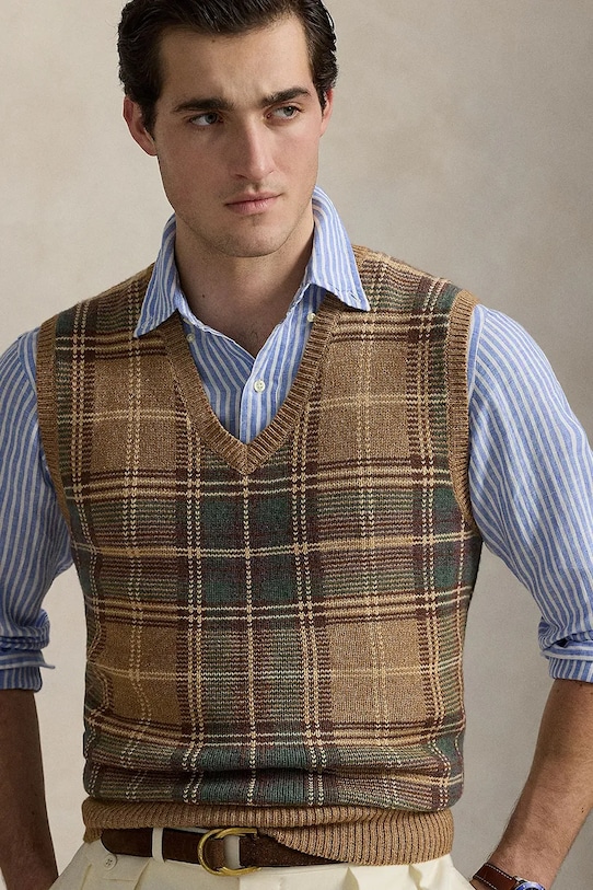 Μάλλινο γιλέκο Polo Ralph Lauren μπεζ 710970654