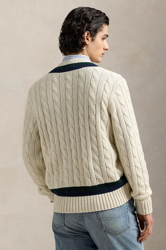 Πουλόβερ με μείγμα κασμίρ Polo Ralph Lauren 710970656 μπεζ AW25