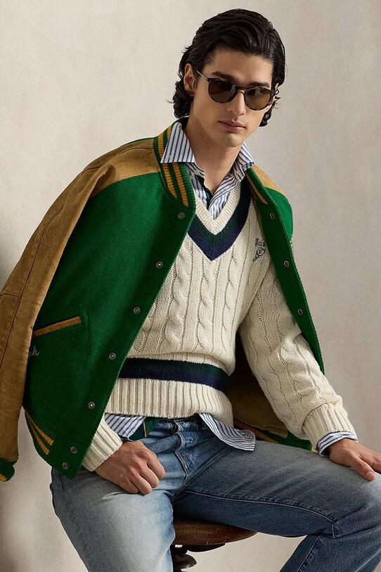 Πουλόβερ με μείγμα κασμίρ Polo Ralph Lauren 710970656 μπεζ