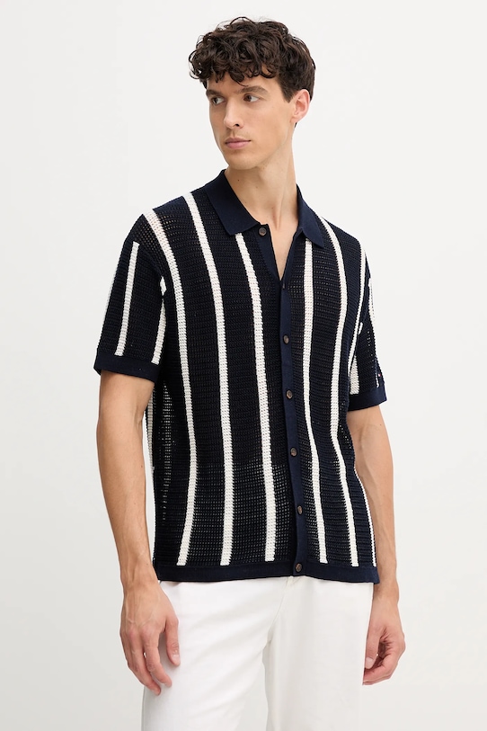 Tommy Hilfiger cămașă din bumbac cu modele bleumarin MW0MW41225