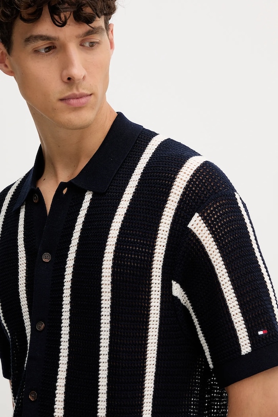 Tommy Hilfiger cămașă din bumbac bleumarin MW0MW41225