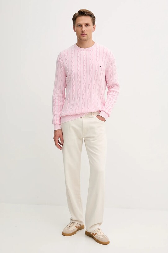 Tommy Hilfiger pulover de bumbac MW0MW39524 roz AW25