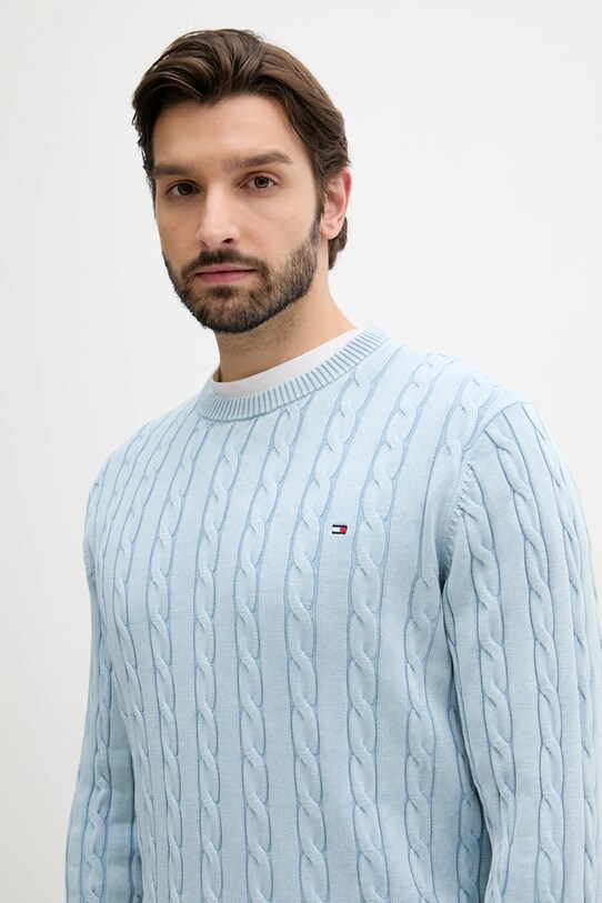 Tommy Hilfiger pulover de bumbac albastru MW0MW39524