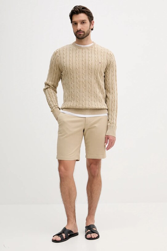 Tommy Hilfiger pulover de bumbac MW0MW39524 verde AW25