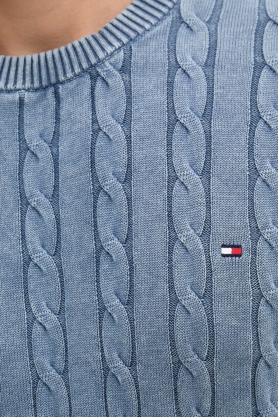 Tommy Hilfiger pulover de bumbac MW0MW39524 albastru