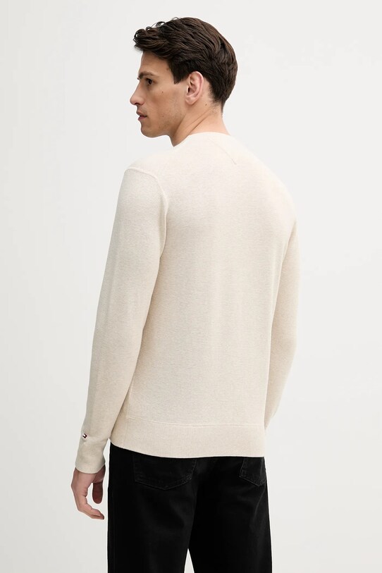 Oblečenie Bavlnený sveter Tommy Hilfiger MW0MW39533 béžová