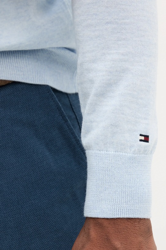 Tommy Hilfiger sweter wełniany MW0MW39775 niebieski
