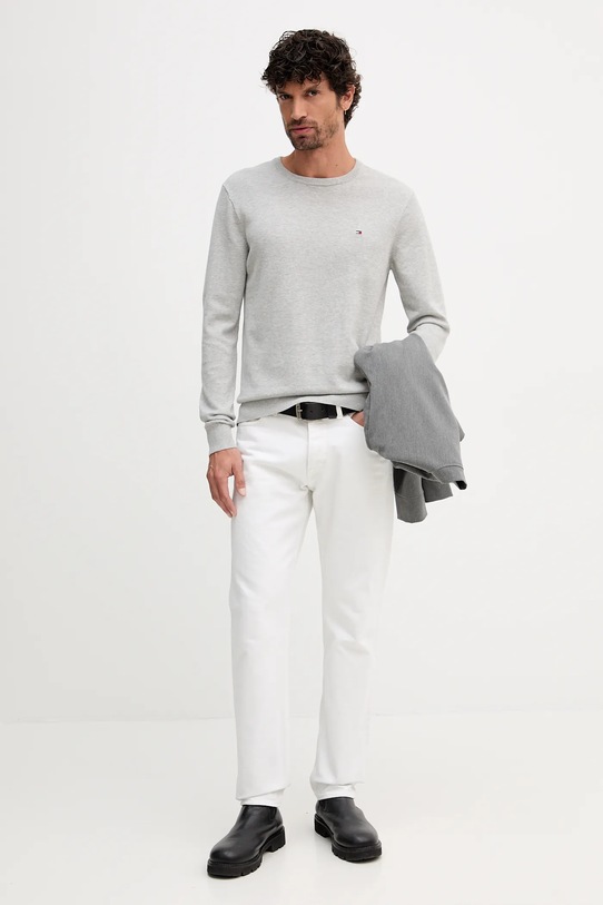 Tommy Hilfiger sweter bawełniany MW0MW39999 szary AW25