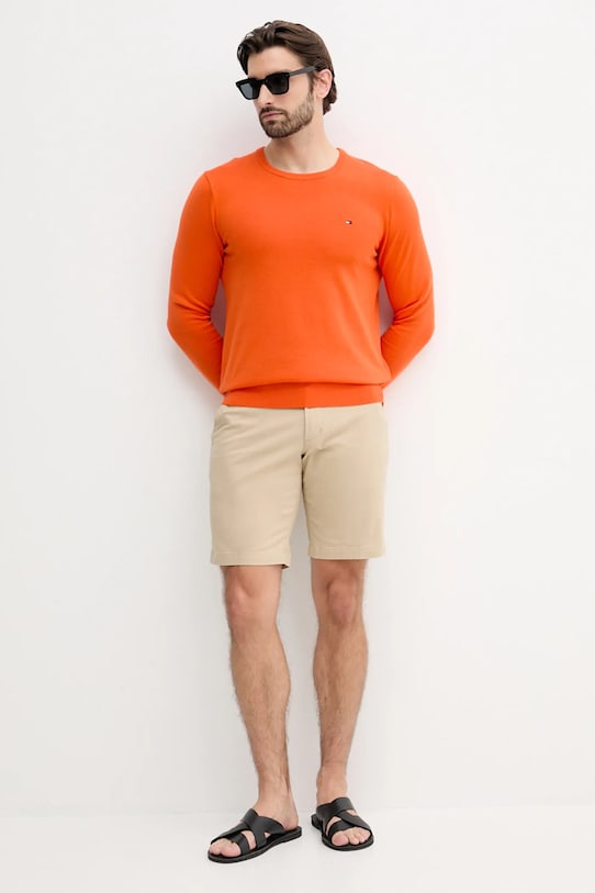 Tommy Hilfiger pulover de bumbac MW0MW39999 portocaliu AW25
