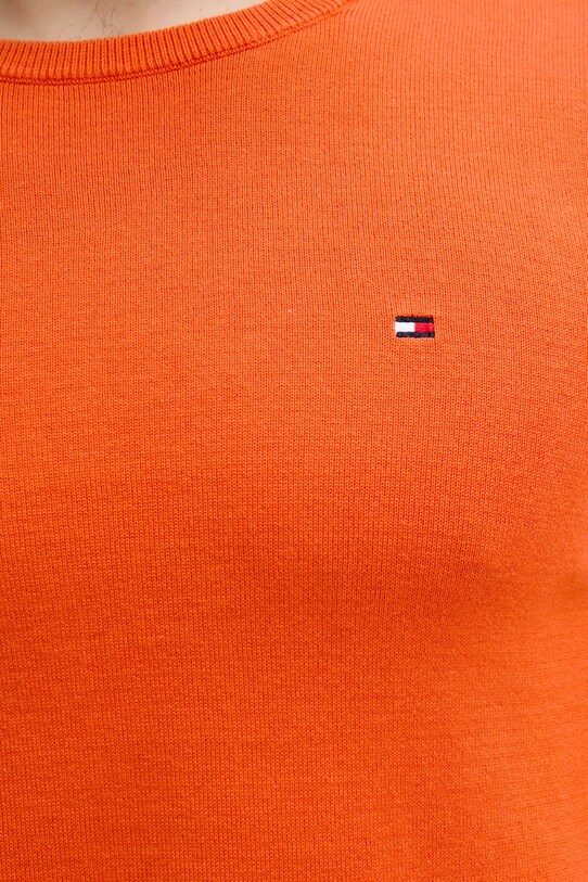 Tommy Hilfiger pulover de bumbac MW0MW39999 portocaliu