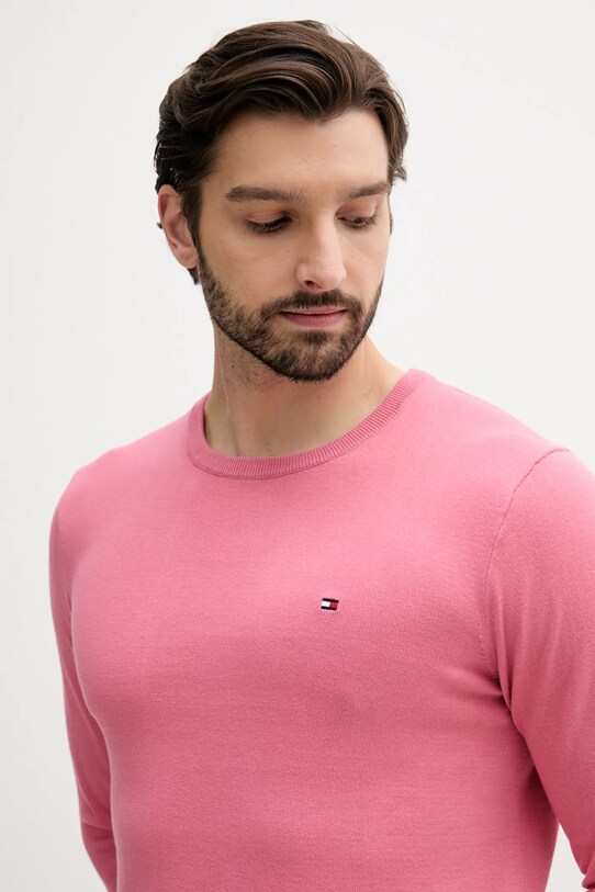 Tommy Hilfiger pulover de bumbac roz MW0MW39999