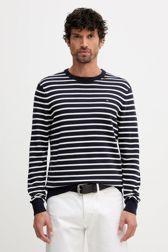 Tommy Hilfiger sweter bawełniany bawełna granatowy MW0MW39999