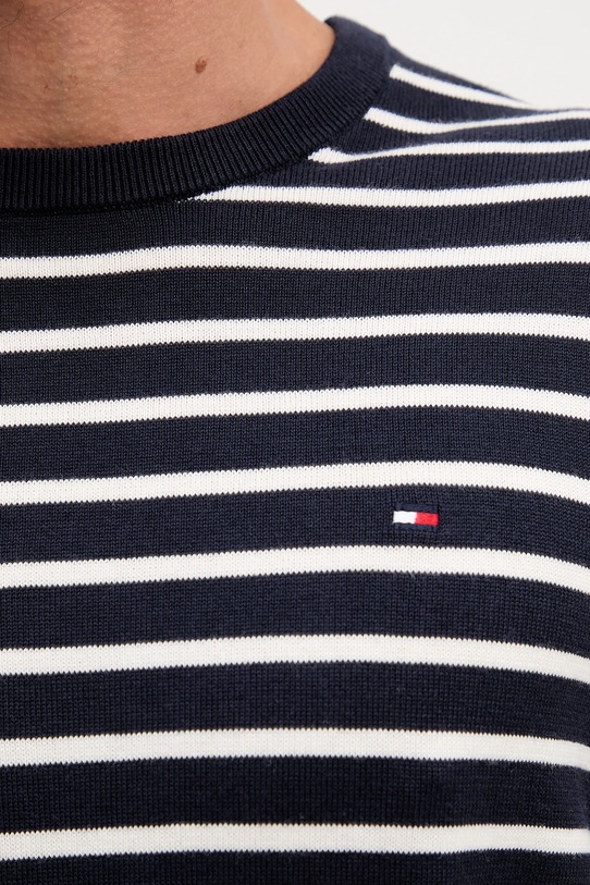 Tommy Hilfiger sweter bawełniany MW0MW39999 granatowy