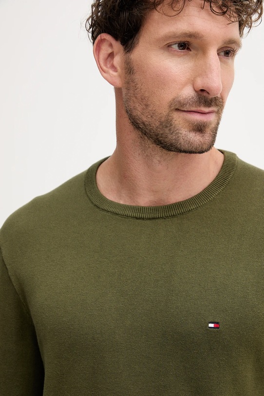 Tommy Hilfiger sweter bawełniany zielony MW0MW39999