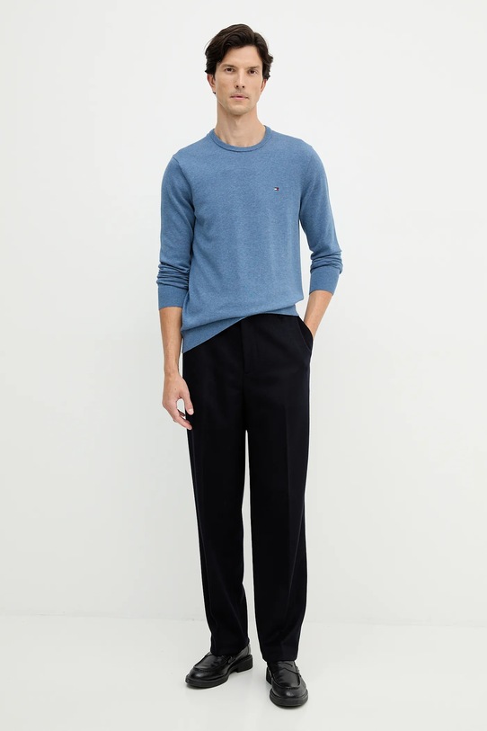 Tommy Hilfiger sweter bawełniany MW0MW39999 niebieski AW25